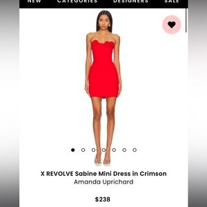 XS New, Amanda Uprichard Sabine Mini Dress in Crimson